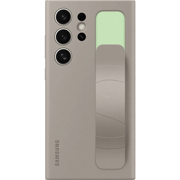 Samsung Galaxy S24 Ultra Standing Grip -suojakuori, vaaleanruskea