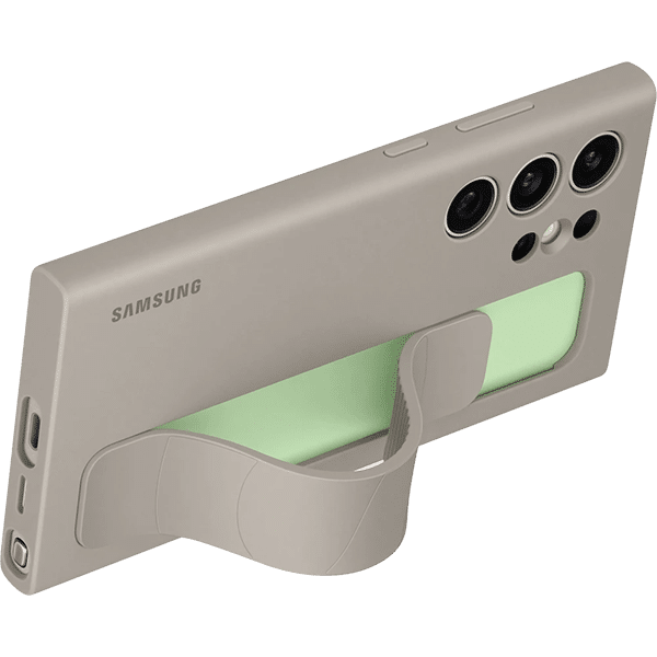 Samsung Galaxy S24 Ultra Standing Grip -suojakuori, vaaleanruskea - Image 2