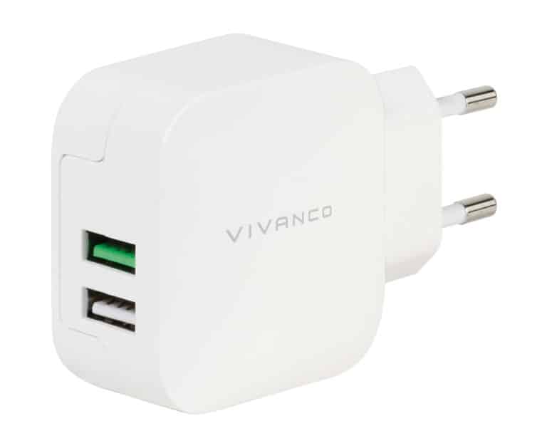 Vivanco Nopea 2xUSB Kotilaturi 3.4A 2.4+1A Valk.