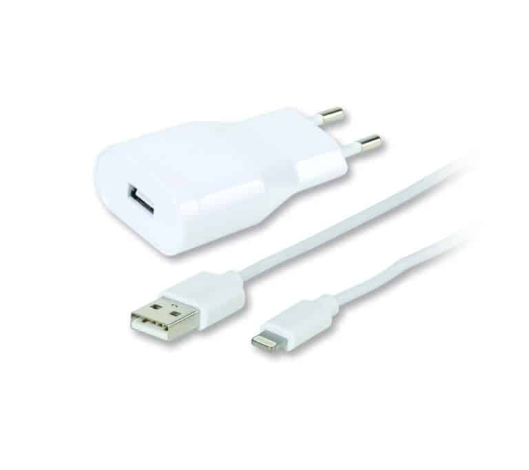 Vivanco USB-kotilaturi + lightningkaapeli 2.4A Valkoinen