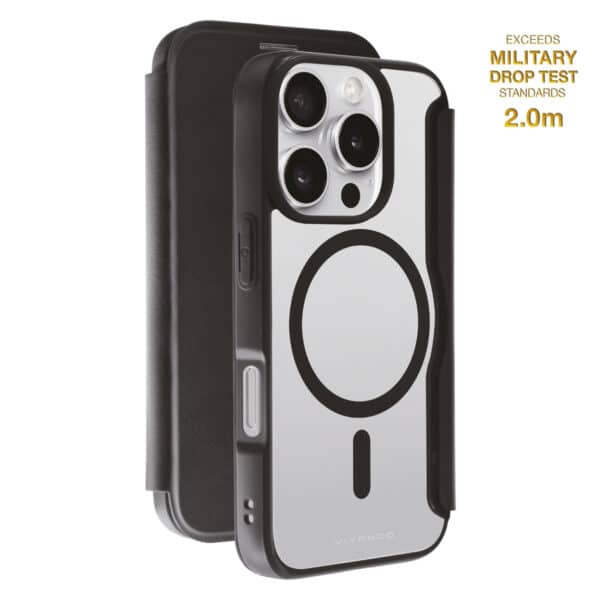 Vivanco Mag Wallet Lompakkokotelo iPhone 16 Pro Musta