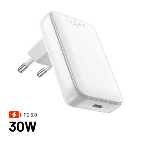 FIXED Slim GaN 90 Supernopea 1x USB-C laturi 30W Valk.