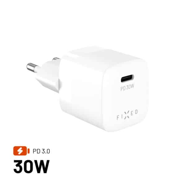 FIXED Supernopea Mini Kotilaturi USB-C PD 30W Valkoinen