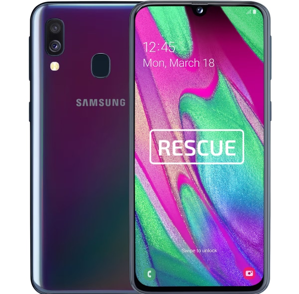 Samsung Galaxy A40, 64 GB, Musta (rescue)