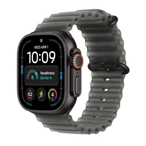Apple Watch Ultra 4 GPS + Cellular, Ocean Band -ranneke, mustatitaani